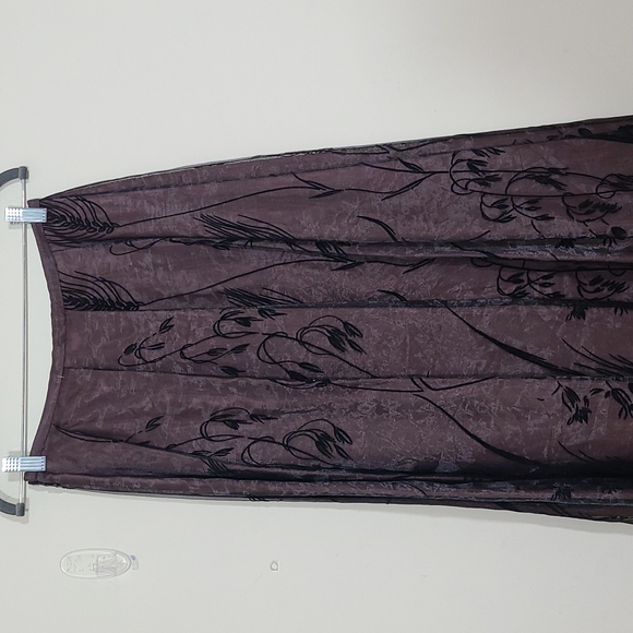 David Meister Embroidered Beaded Brown/Black  Maxi Skirt Size 6 - Picture 5 of 9